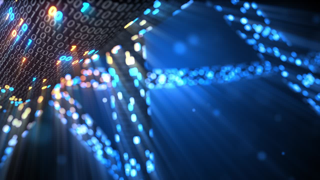 Big data cloud computing internet of things IOT AI network technology. Seamless loop 4K VJ background.