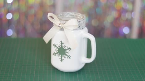 mason jar with christmas and winter designs