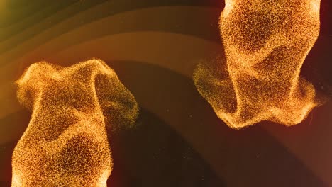 Animation-of-falling-orange-glowing-flames-on-dark-background