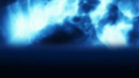 animación de formas azules que se mueven sobre un fondo negro