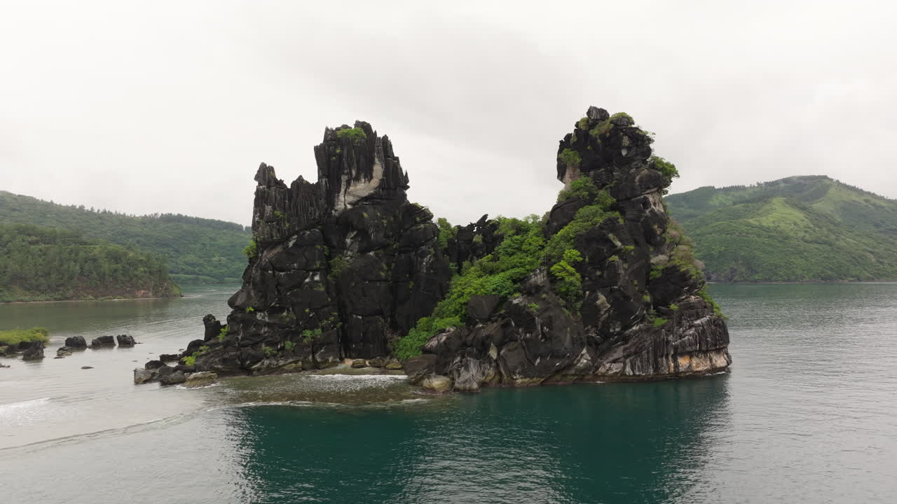 Scenic Island Landscape with Rock Formations