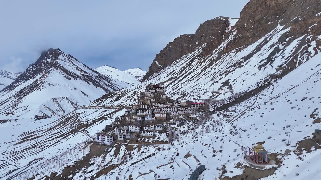 Snowy Monastery in the Himalayas