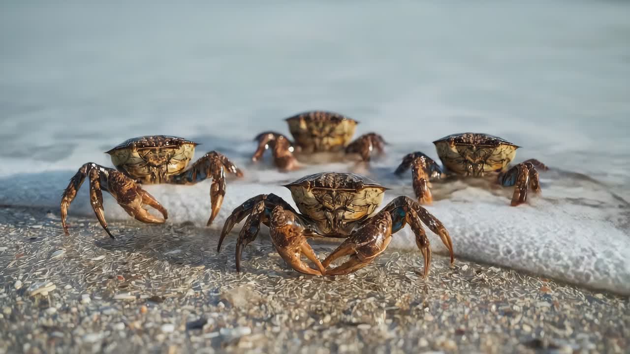 Krabben op het strand
