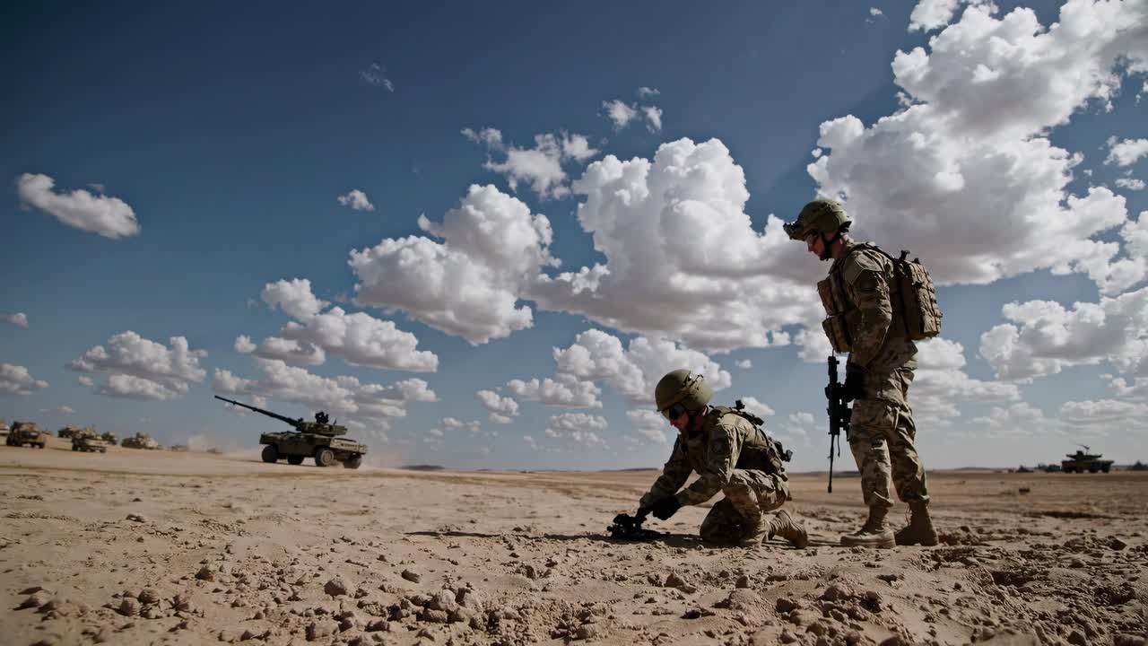 entrenamiento de personal militar en un entorno desértico