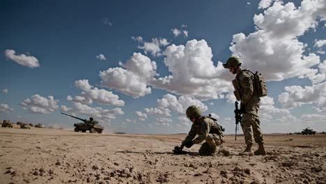 military personnel training in desert environment