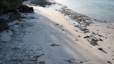 White-sand-beach-in-the-Indic-Ocean-in-Kiwengwa,-Zanzibar