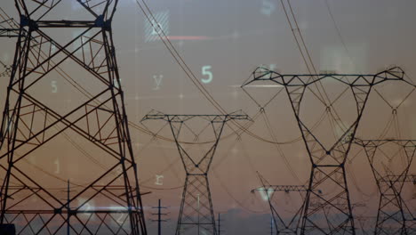 cyber security words and power lines