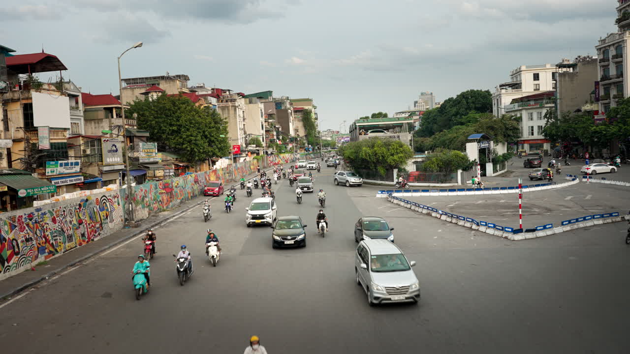 Busy Street Scene in Hanoi, Vietnam