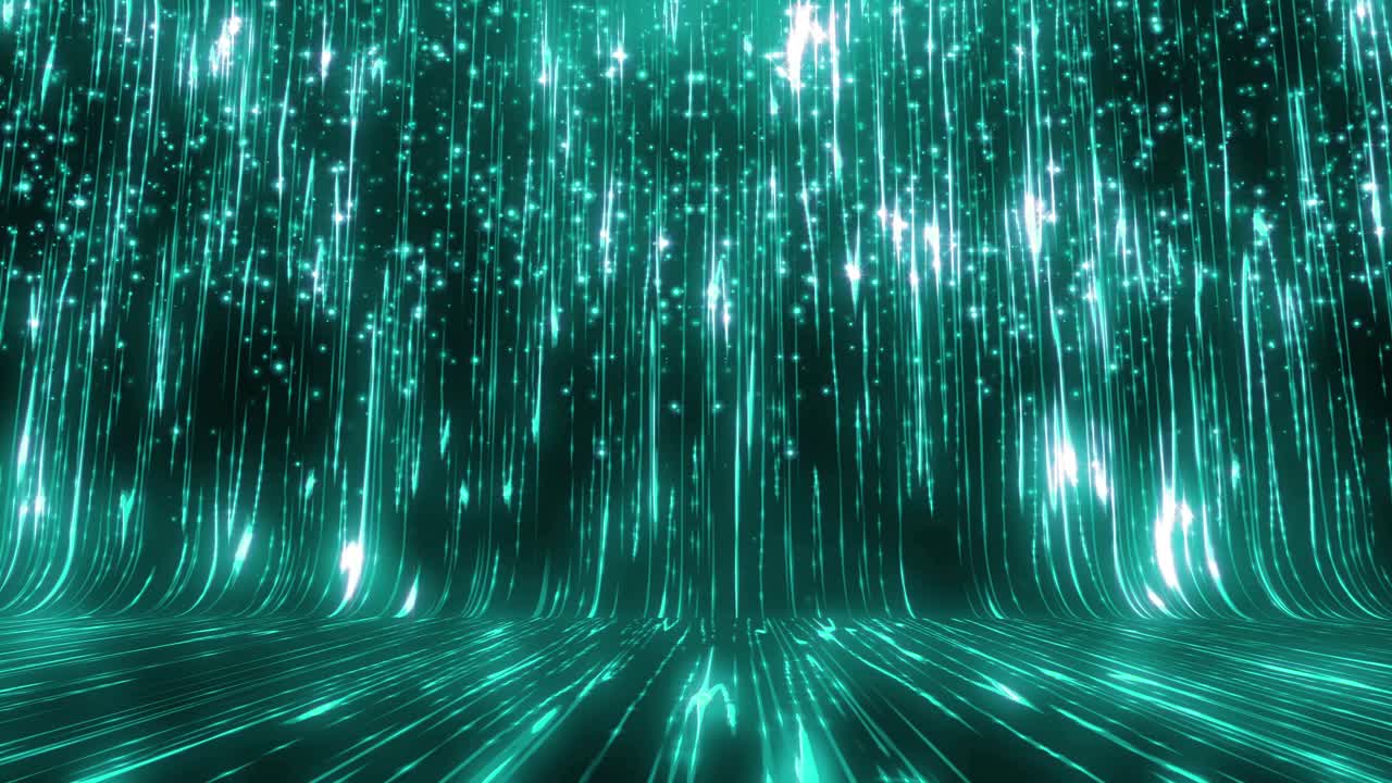 Teal Glitter Rain Background