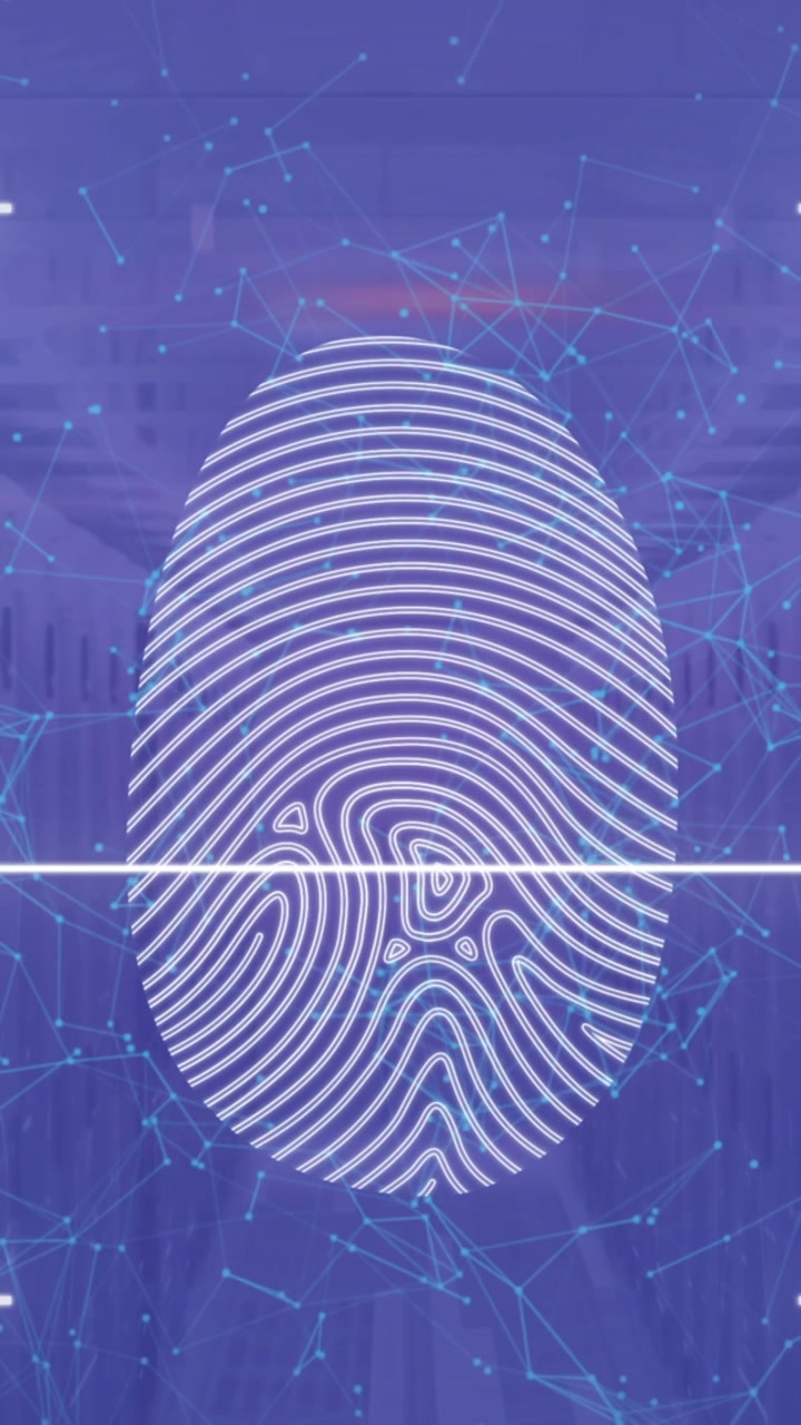 Animation of fingerprint over server room