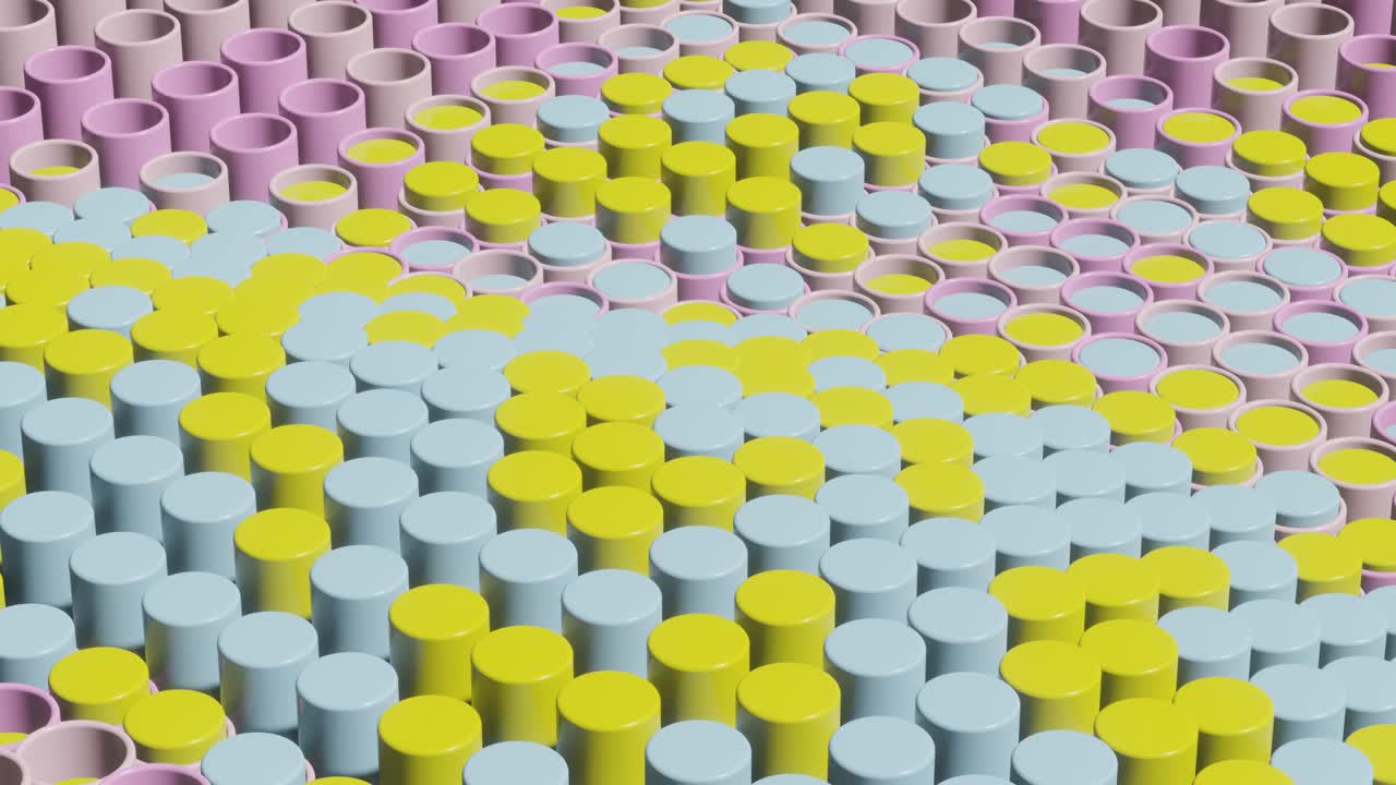 escena de renderización 3d abstracta con cilindros multicolores animados. bucle sin costuras gráfico de movimiento moderno y satisfactorio