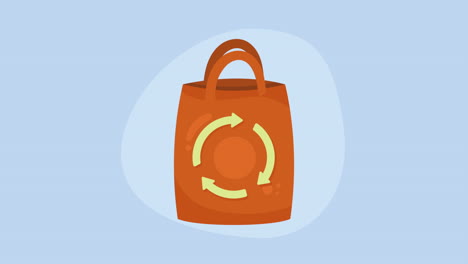 recycle arrows in shopping bag animation