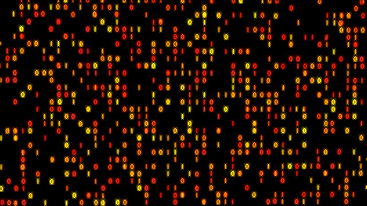Data Stream Binary Glowing 4K