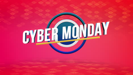 Cyber-Monday-Text-Auf-Rotem-Geometrischem-Farbverlaufsmuster-Mit-Dreiecken