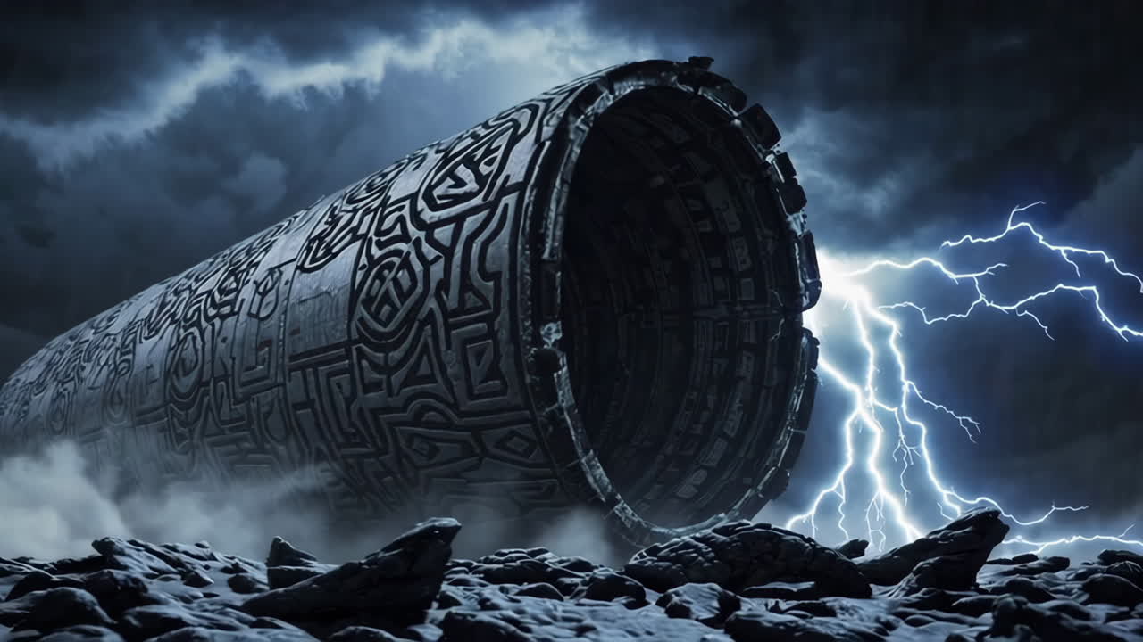 Ancient Alien Cylinder in a Storm