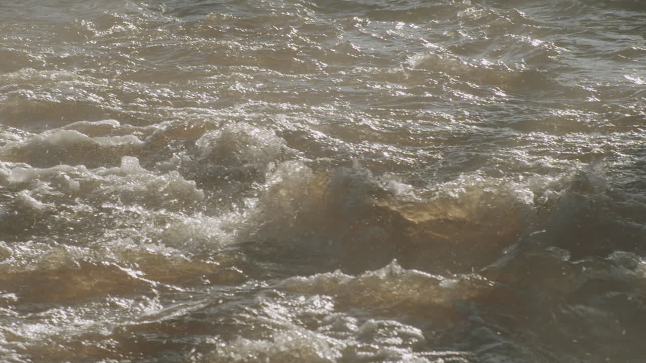 North York Moors, River Esk in full flow flood, Late Summer, Autumn time, Slow motion - Clip 5