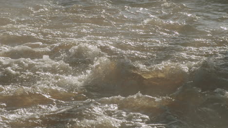 North-York-Moors,-River-Esk-in-full-flow-flood,-Late-Summer,-Autumn-time,-Slow-motion---Clip-5