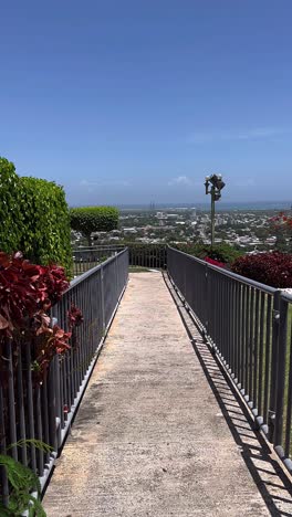 pathway with city view
