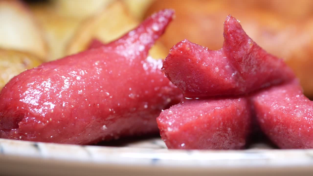 감자 긴 소시지