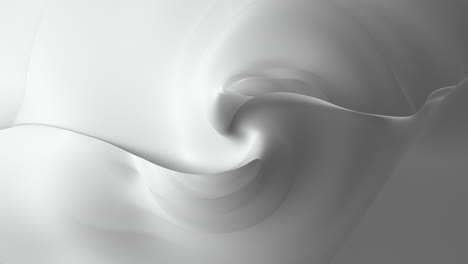 liquid and flowing white geometric form on white gradient