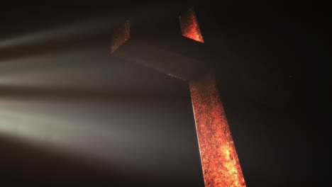 cross poles against a background of light spots