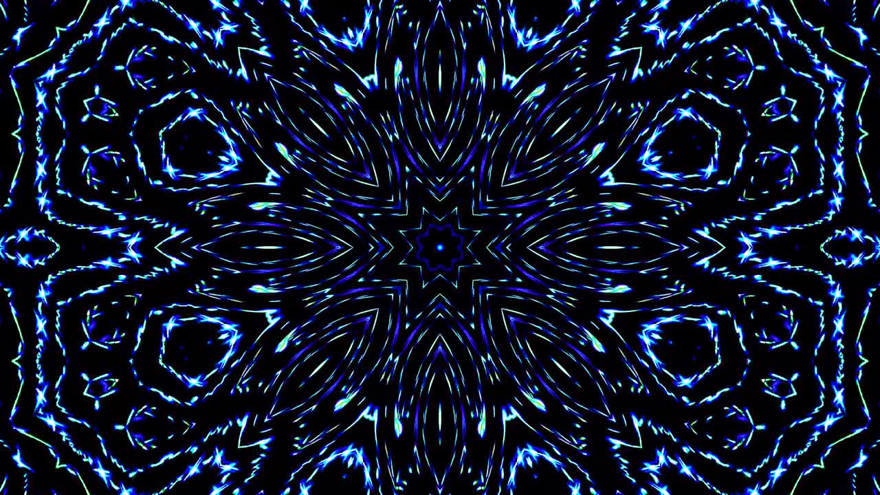 abstract caleidoscopio brillante hermoso movimiento suave líneas azules brillantes arreglo de luz