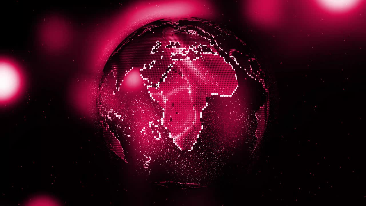 animación digital del globo terrestre girando. tecnología de fondo de noticias animación del globo terrenal.