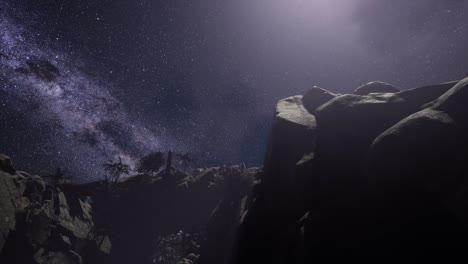 milky way galaxy over sandstone canyon walls