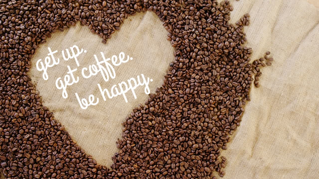 일어나서 커피를 마시고 행복해지세요