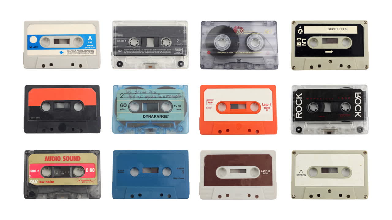 animación de casetes de audio