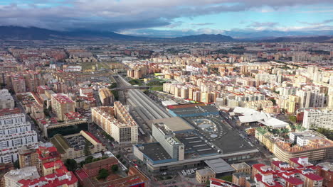 Railway-station-Malaga-Spain-aerial-view-residential-buildings-appartments