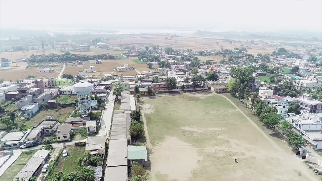 rural India aerial view footage for fee stocks, drone shoot in Dehradun Uttarakhand