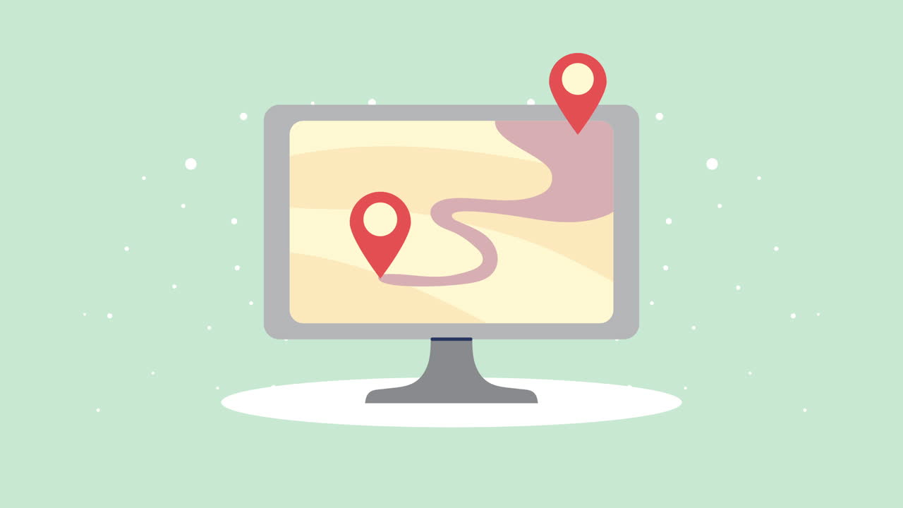 escritorio con animación de software gps