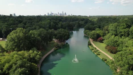 aerial medium shot freedom park in charlotte nc, charlotte north carolina