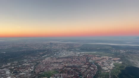 madrid city from the sky, shot from an airplane