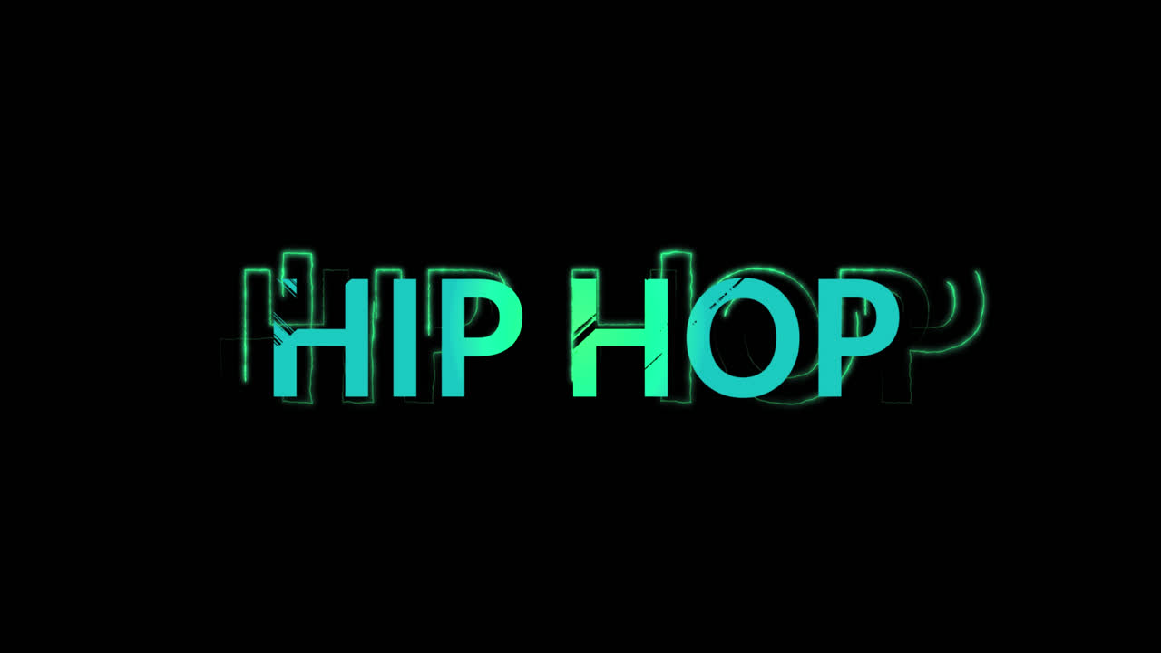 Animasi teks hip hop dengan latar belakang hitam