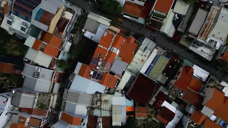 aerial view of the rooftops in the busy city of hoi an in vietnam