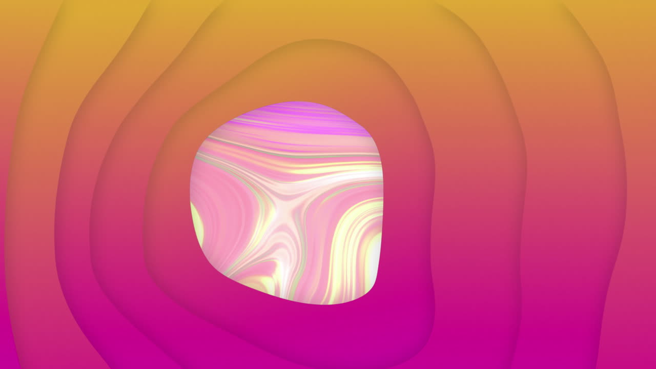 animación de formas en movimiento sobre un fondo líquido de colores