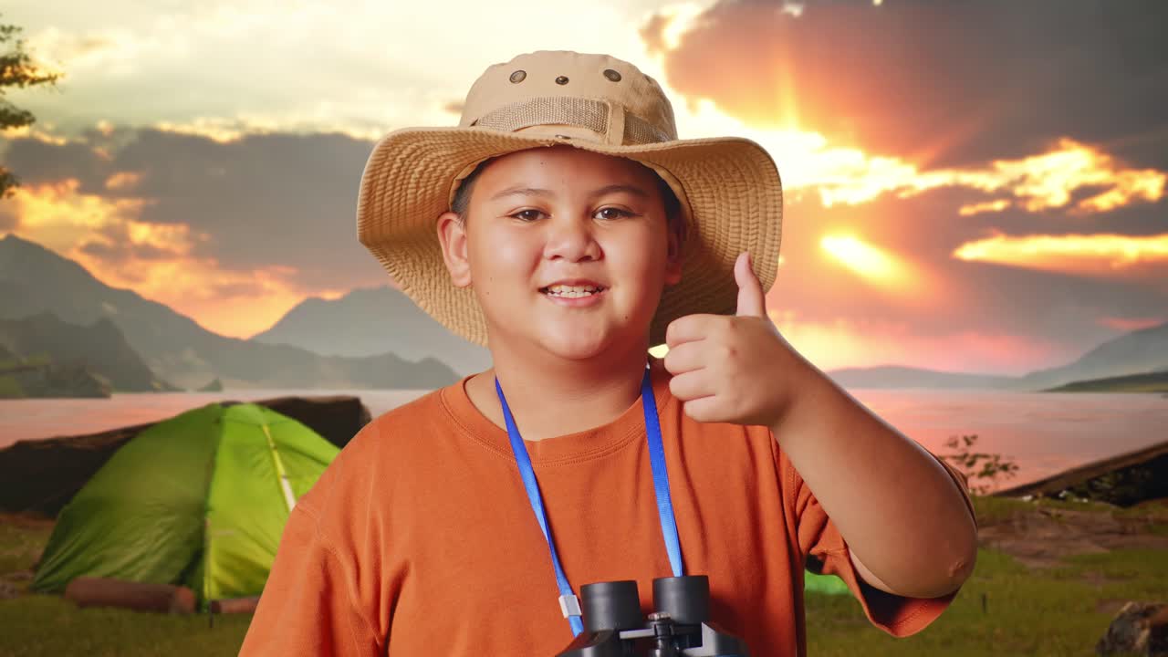 Happy Boy on Camping Trip