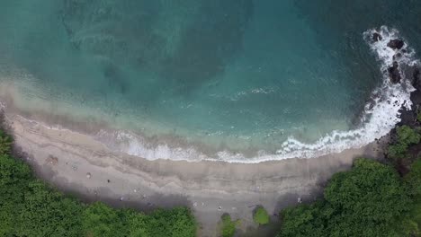 Top-down-aerial-of-Hamoa-Beach,-Maui,-Hawaii