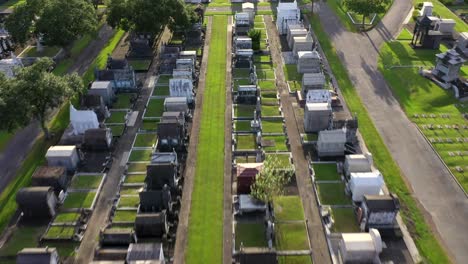 droning about gravesites at a new orleans cemetery