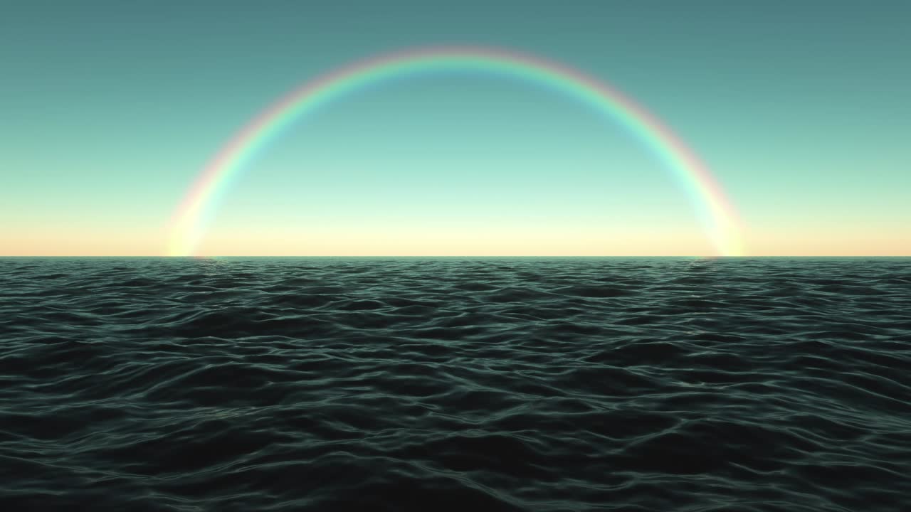 El arco iris sobre el océano