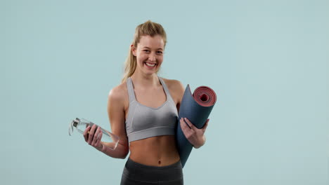 woman, face and yoga for fitness