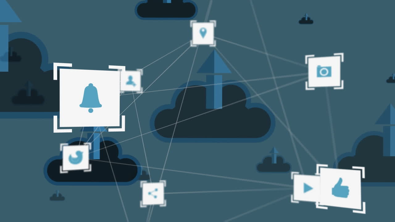 animación de la red de conexiones sobre fondo blanco