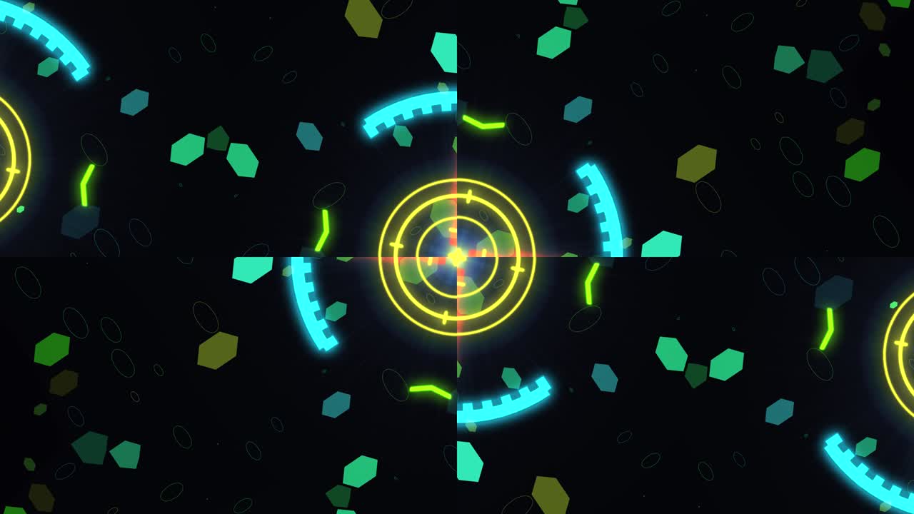 caleidoscopio con líneas luminosas. fondo abstracto de 4k