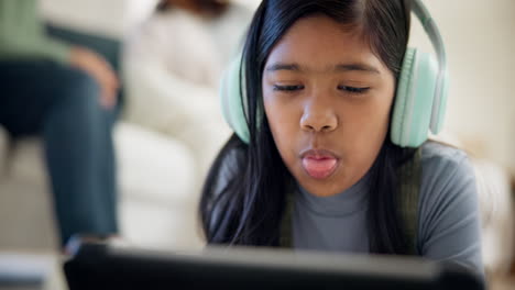 Girl,-headphones-and-tablet-for-e-learning