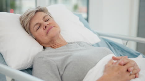 Hospital,-sleep-and-senior-woman-in-bed