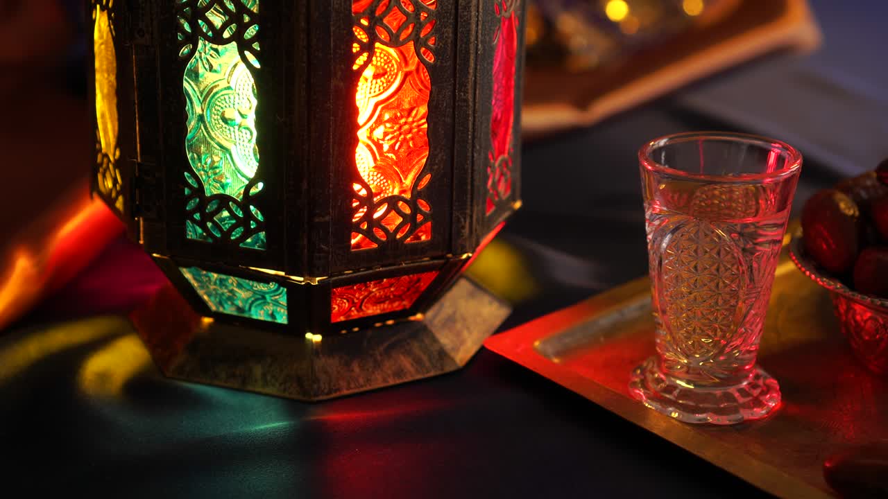 ayunar el mes de ramadán. agua y dátiles