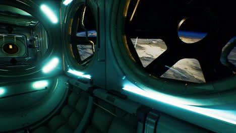 dark space ship futuristic interior