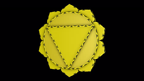 a seamless 3d loop of the solar plexus chakra (manipura). transparent alpha background for easy integration.